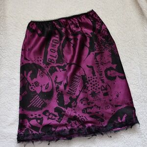 One of a kind Peach Berserk purple silk skirt